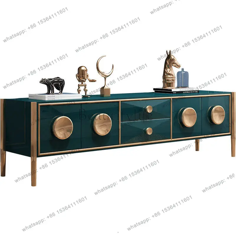 

American light luxury TV cabinet high Hong Kong style postmodern simple living room TV cabinet