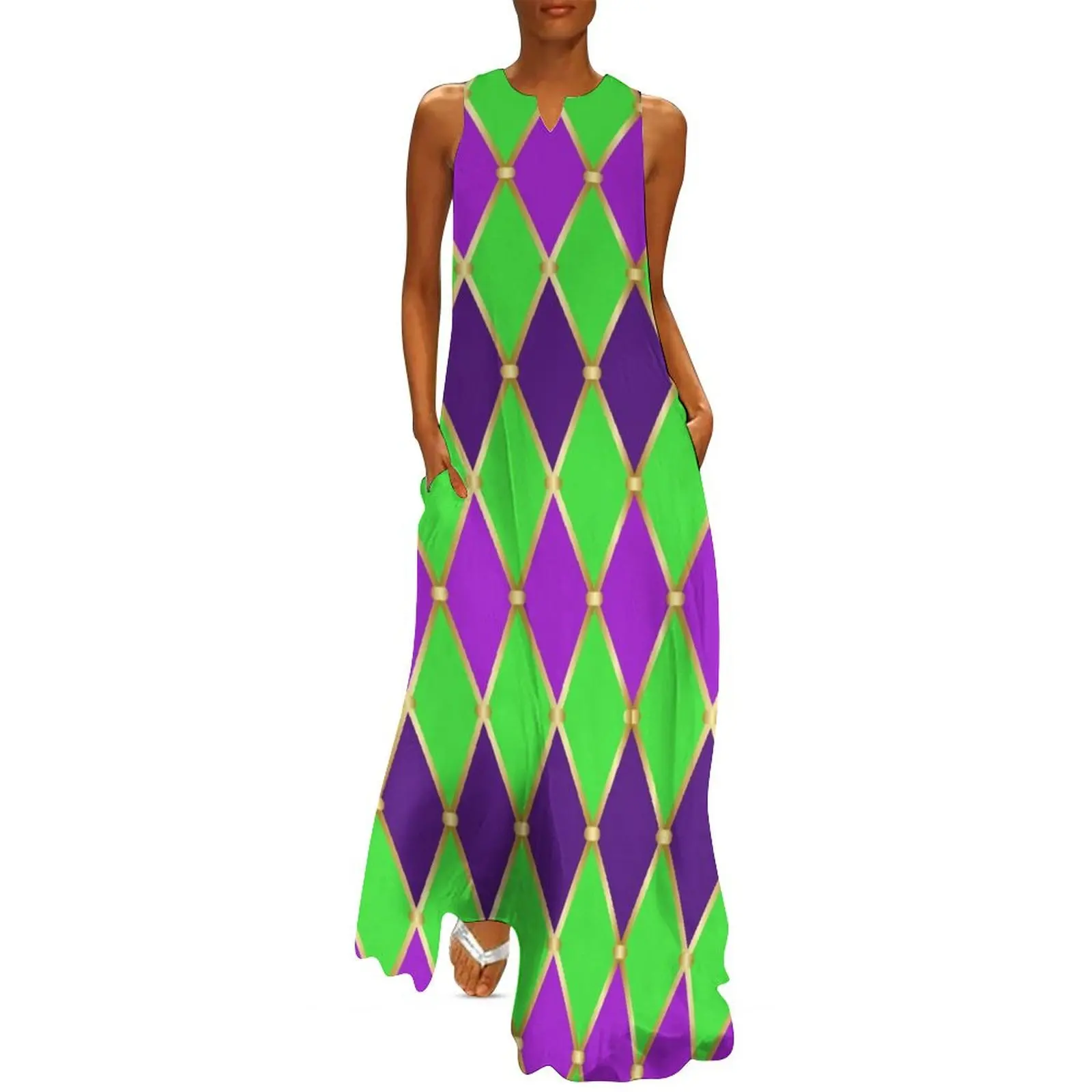 

Harlequin Mardi Gras Long Dress dresses for women 2024 luxury designer party Prom gown