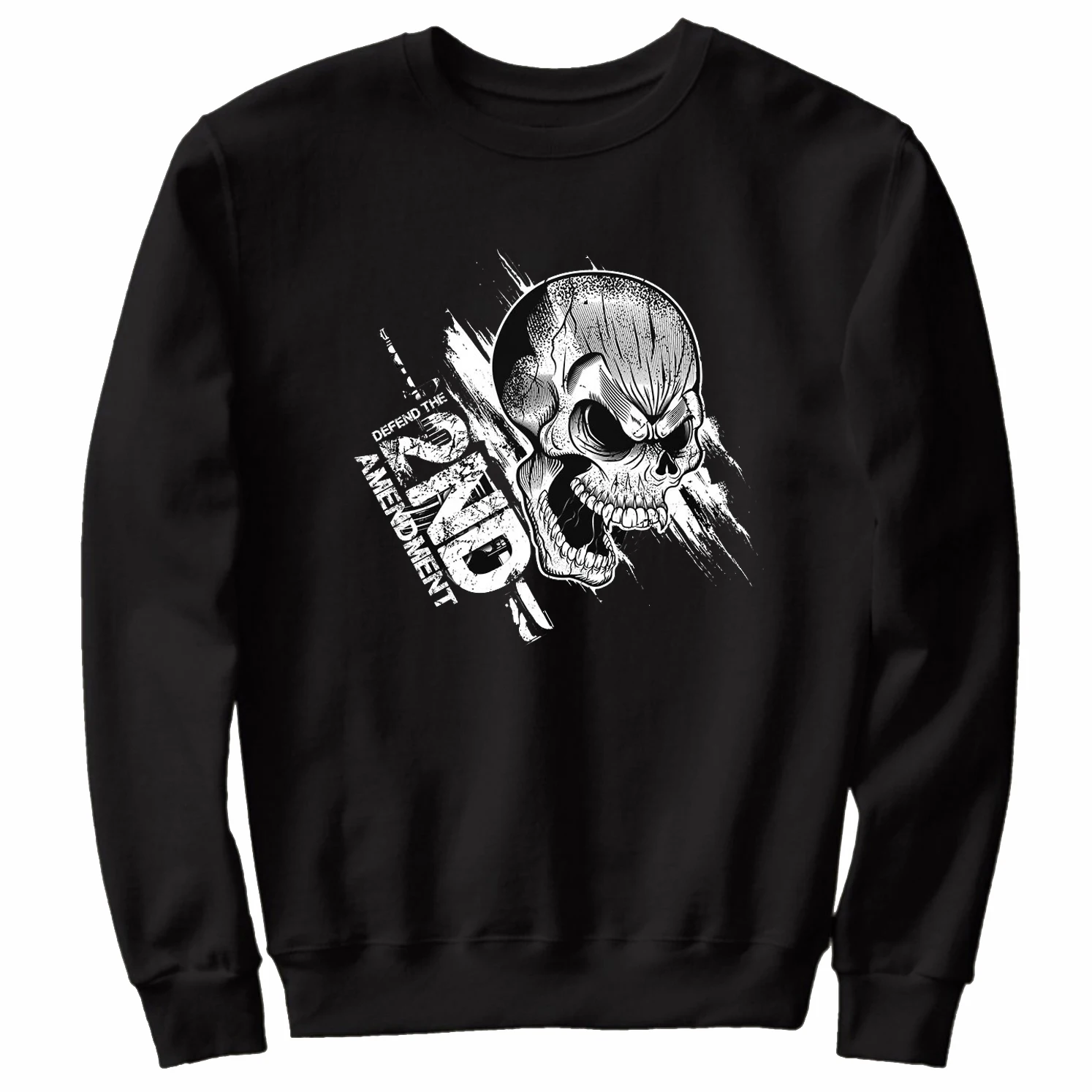 

Defend The 2nd Amendment Spray Paint Graffiti Skull Sweatshirts 100% Cotton Comfortable Casual Mens Clothing Fashion Streetwear