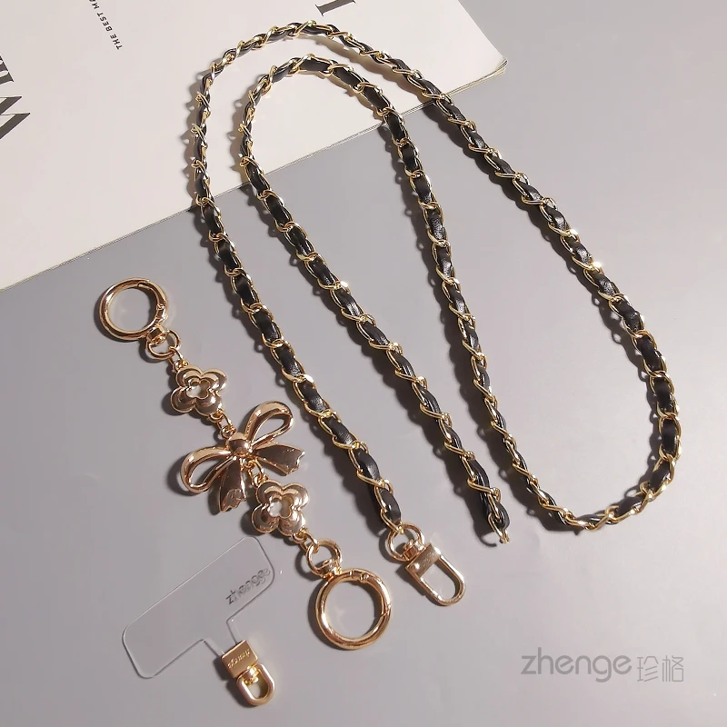 

Bow Flower Crossbody Chain, Long Women's Bag Chain, Fashionable Outdoor Anti-Lost Phone Lanyard