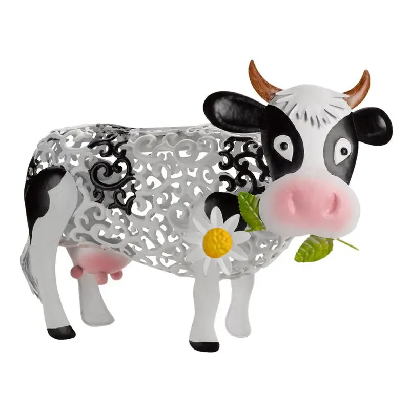 

Daisy Cow Garden Solar Light Cow Solar Statue Resin Ornament Yard Sculpture Figurine Animal Color Changing Outdoor Solar Lamp