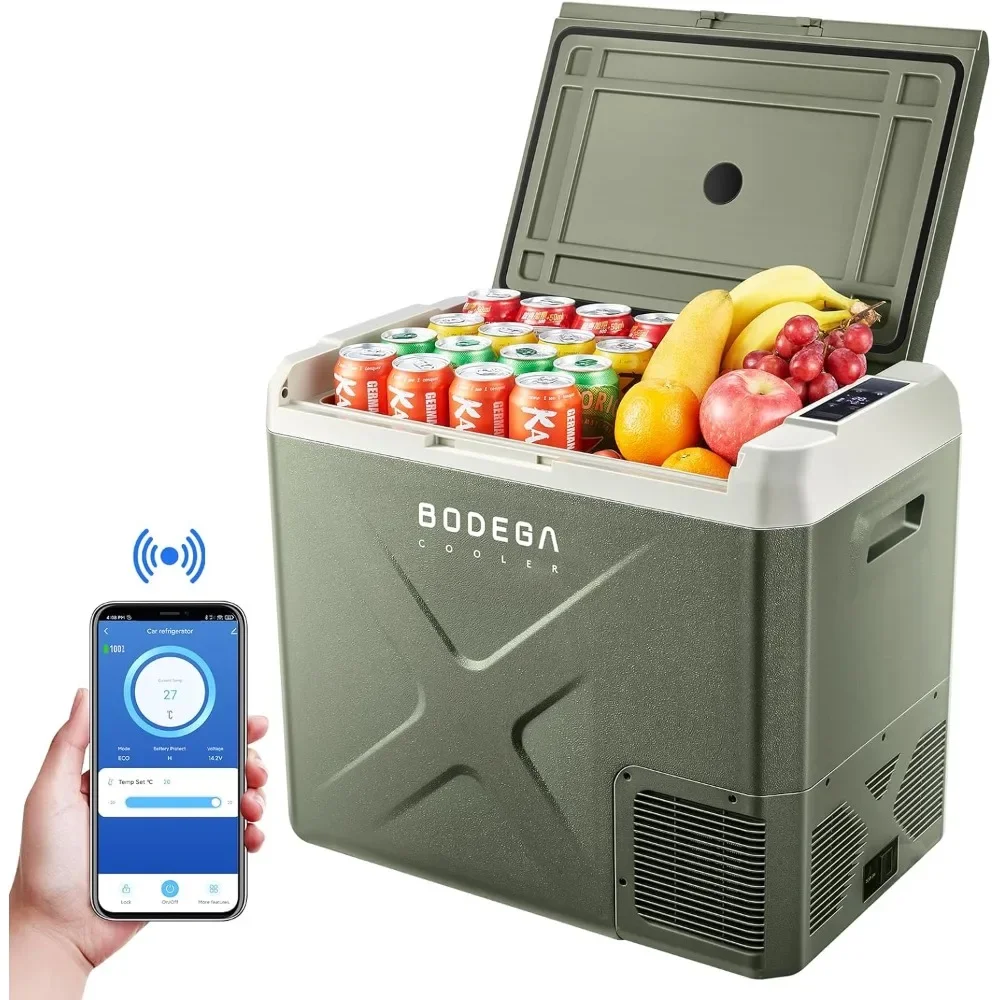 

12 Volt Car Refrigerator, Car Fridge WIFI APP Control, 53Quart RV Electric Cooler, -4℉-68℉ Freezer 12/24V DC 100-240 Volt AC