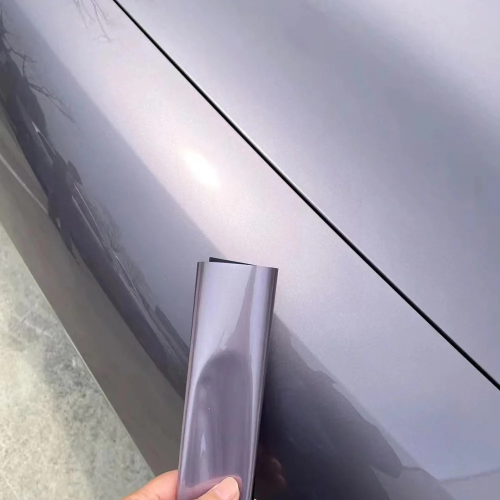 Stretchable Auto Vinyl Premium PET Car Wrap Film Removable Easy to Install Air Release Sunglow Purple Glossy Metallic