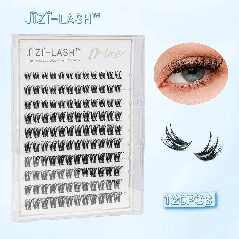

JIZI-LASH Eyelashes Extension Kit 3D Individual Eyelashes Cluster 8-16mm D Curl DIY Lash Tweezers Brush Makeup Products