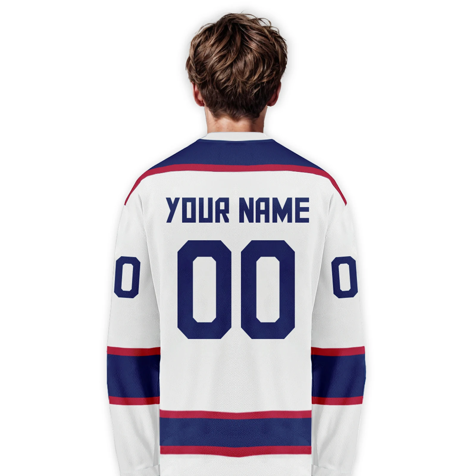 USA Personalized Hockey Jersey American Team Ice Hockey Uniform Printing Custom Name Number Men Women Youth Kids Fan Gear