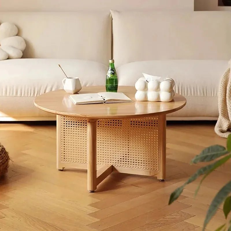 

Aesthetic Vintage Coffee Table Japanese Style Round Unique Modern Coffee Table Minimalist Simple Mesa Auxiliar Trendy Furniture