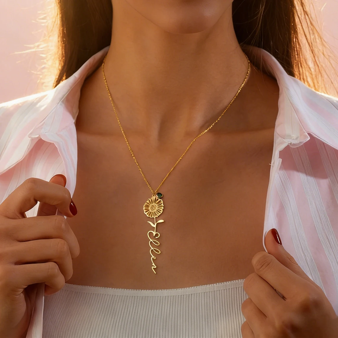 Collana con nome personalizzat - Birth Flower Necklace recensione e prezzo