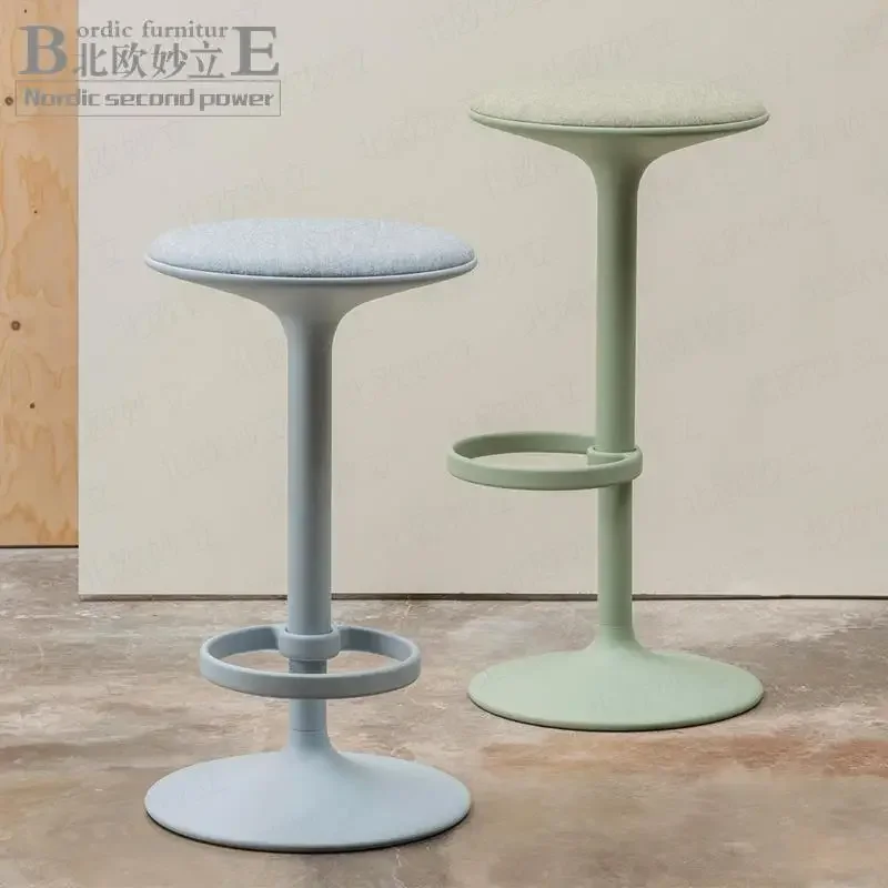 LH Light Luxury Minimalist Home Bar Stool Backless Metal Lifting Rotating High Foot Stool