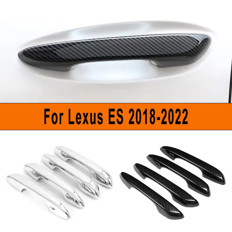 

Хромированная накладка на дверную ручку автомобиля из углеродного волокна, наклейка, аксессуары для стайлинга для Lexus ES ES300H ES350 ES200 ES260 ES300 2018-2022