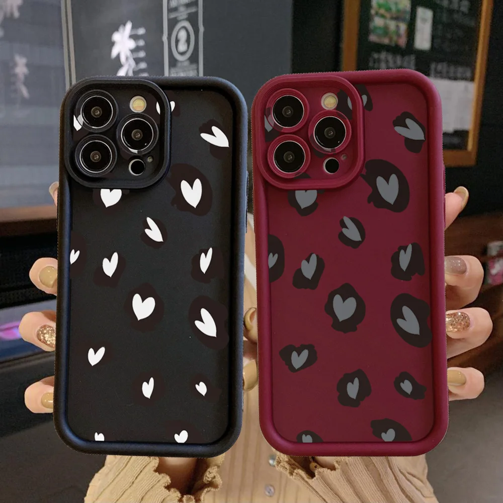 for Infinix Hot 40i 40 Pro 30 Play Note 30 Smart 8 Leopard Heart Full Protective Case Anti Drop Cover