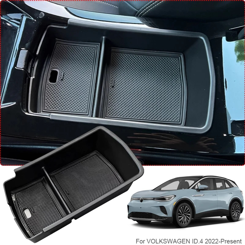 

Car Lower Central Control Armrest Box Storage For Volkswagen ID.4 2022-Present Auto ABS Door Storage Barrel Mat GPS Tidying Box