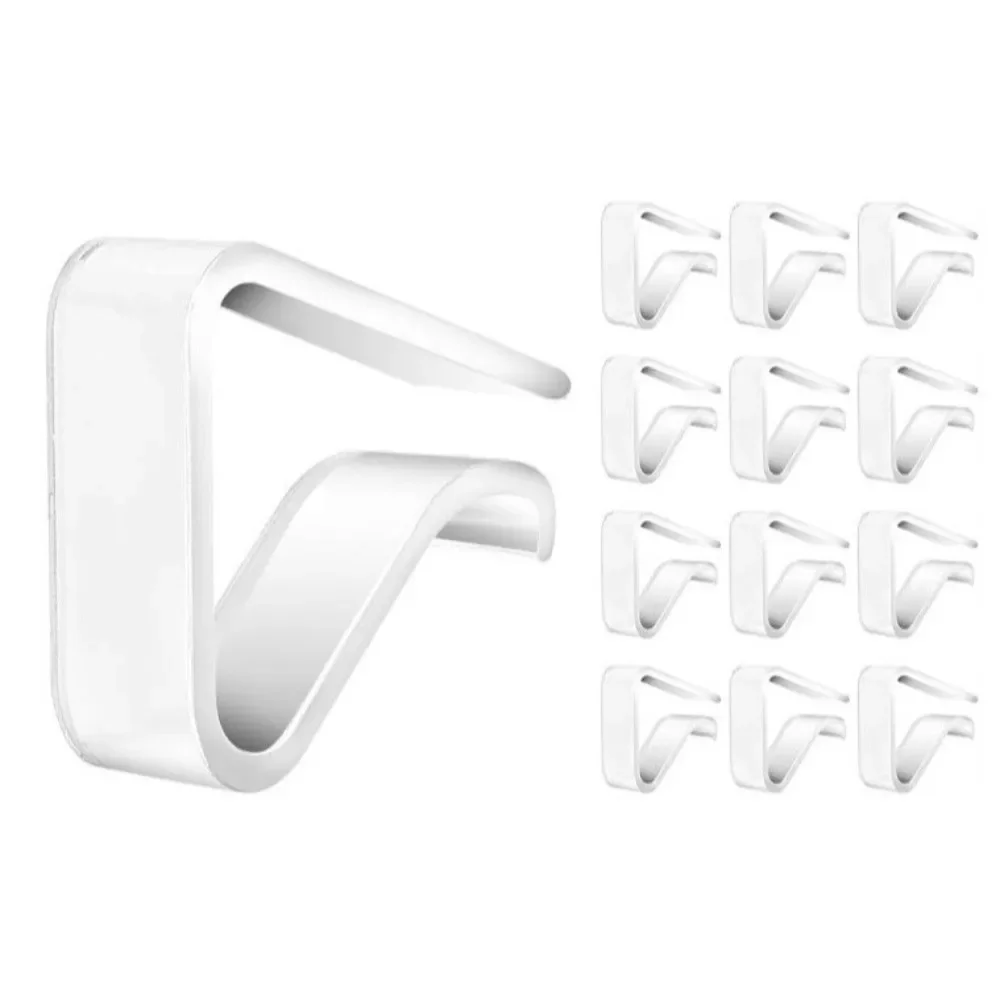 12pcs Durable Tablecloth Fixing Clip Invisible Anti-slip Clear Tablecloth Clips Windproof Plastic Cover Holders Wedding