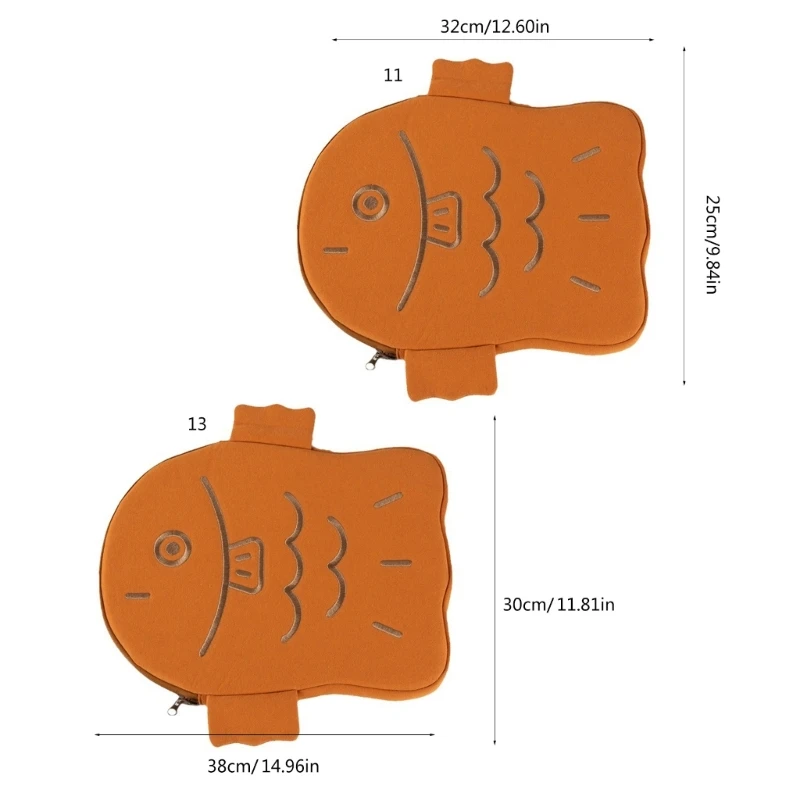 만화 노트북 슬리브 11'' 13'' 여성을 위한 노트북 케이스 물고기 모양의 노트북 슬리브