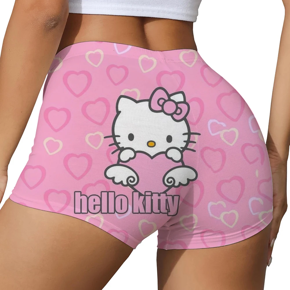 Dames Hello Kitty print Workout Yoga Shorts Naadloze Fitness Scrunch Butt Running Sportlegging Shapewear Trainingsbroek