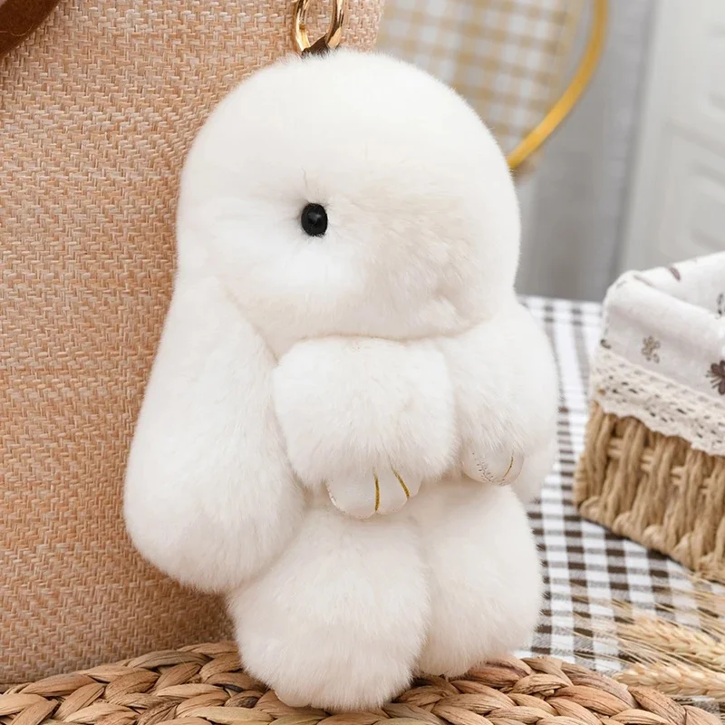 

Пушистый плюшевый брелок с вислоухим кроликом, длинный мягкий искусственный мех, сумка Play-Dead Rabbit, подвеска для детей, подростков, женщин, милый подарочный рюкзак, уютный