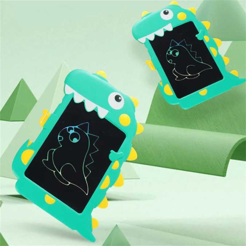 Cartoon Dragon LCD Handwriting Board Toys para crianças, educação infantil, quebra-cabeça eletrônico, desenho, treinamento criativo, escrita