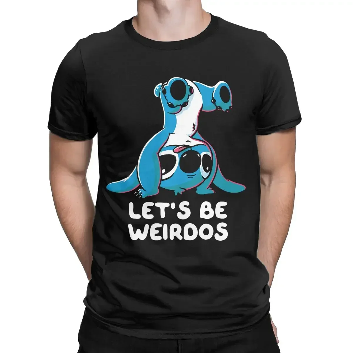 Let's Be Weirdos Funny Alien Experiment T-Shirts Men Humor Cotton Tees Short Sleeve T Shirt Plus Size Tops