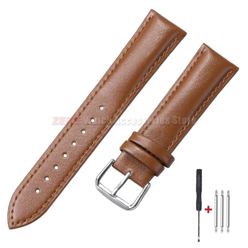 Echtes Kalbsleder-Uhrenarmband 12/13/14/15/16/17/18/19/20/21/22/24 mm, universelles Armband für Herren und Damen, Uhrenarmband-Zubehör