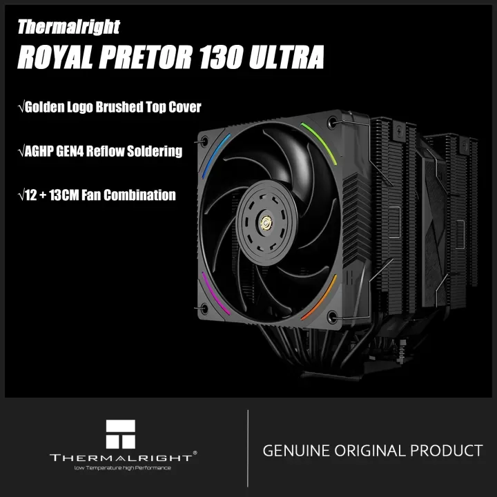 Thermalright ROYAL PRETOR130 ULTRA BLACK CPU Air Cooler7 Heat Pipe AGHP GEN4.0 A-RGB For LGA1851/1700/1200/115X /2011/2066 AM5/4