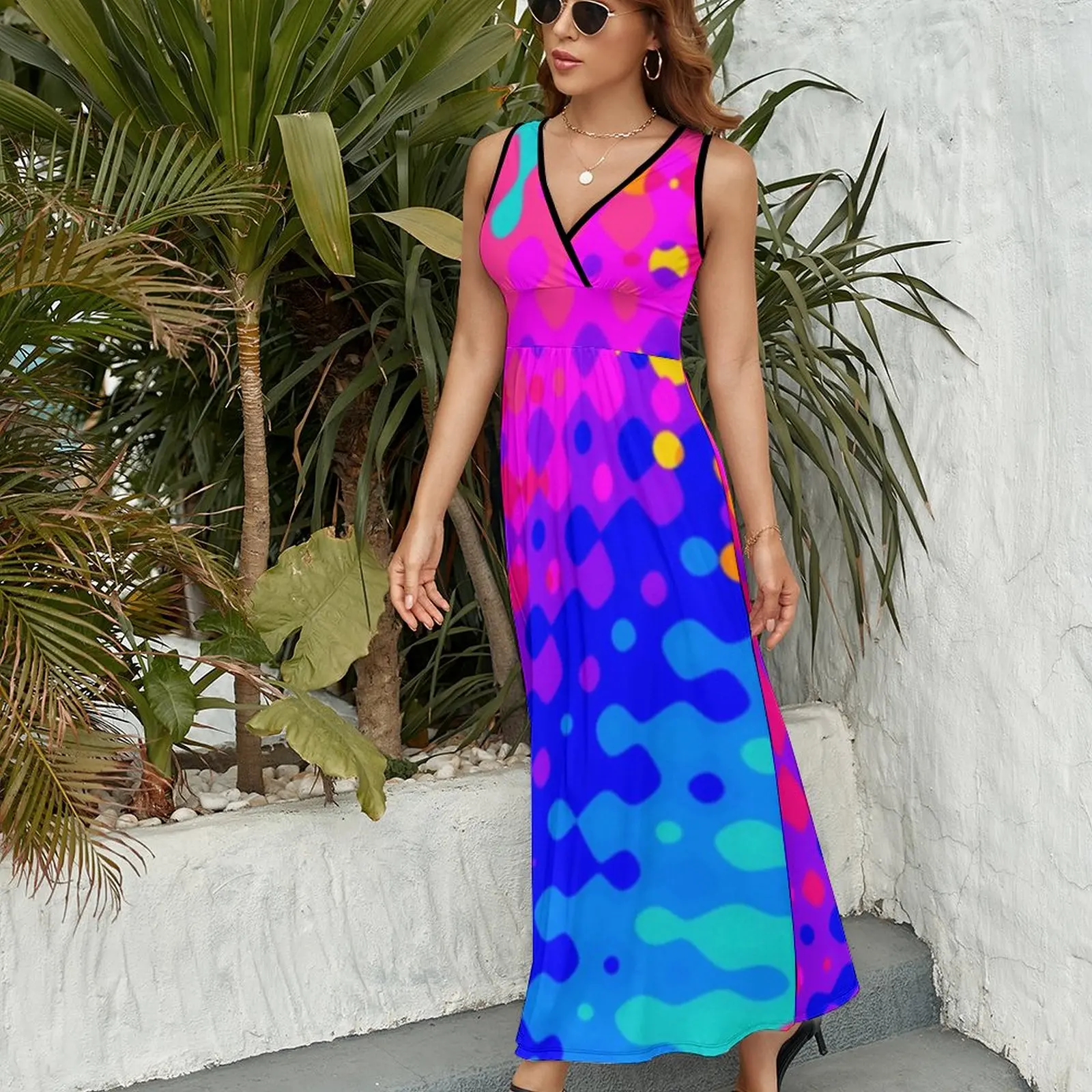 Totally Trippy Hippy Rainbow Sleeveless Dress luxury dresses birthday dresses for women Elegant gowns