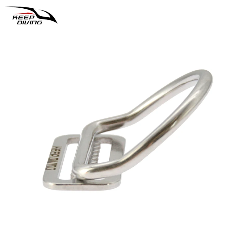 316 Stainless Steel Scuba Diving Belt Webbing Strap Keeper With D-ring Buckle Ring Holder Wing BCD Accessories