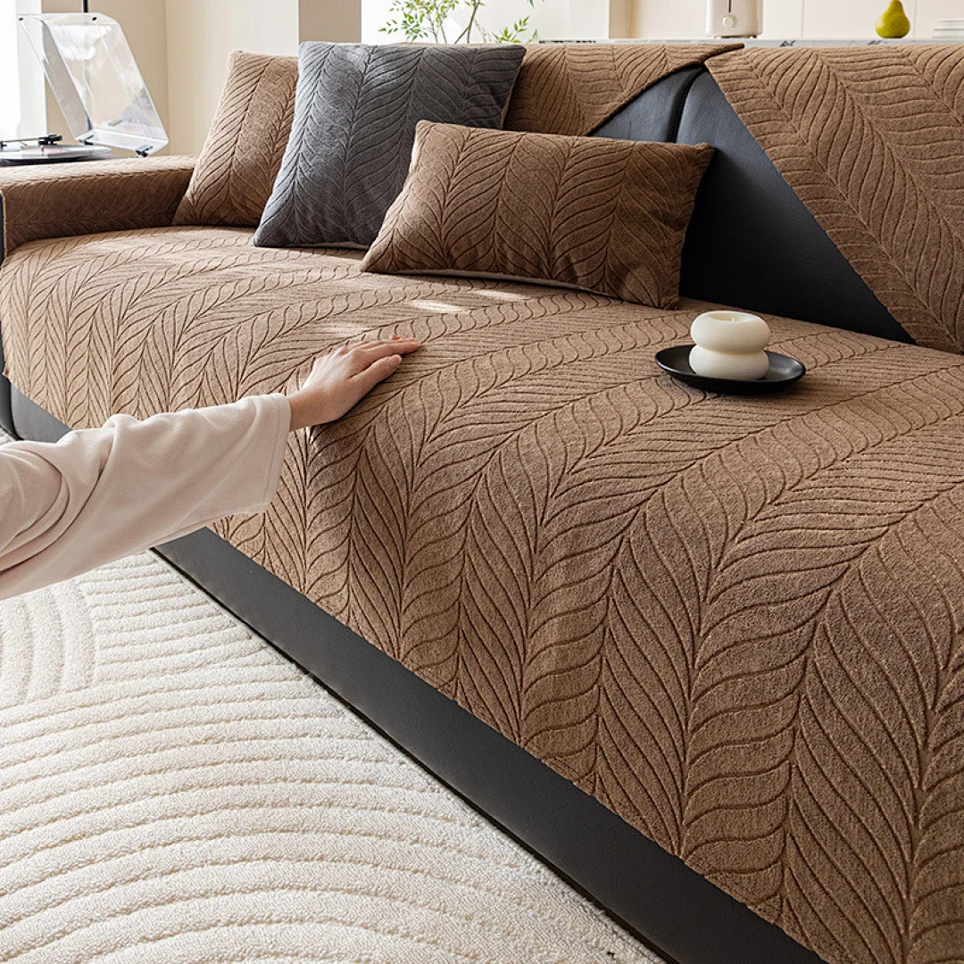Minimalist Modern Solid Color Sofa Cover All-Season Non-Slip Seat Pad Full Coverage Sofa Cushion Scratched Resistant Sofa Covers