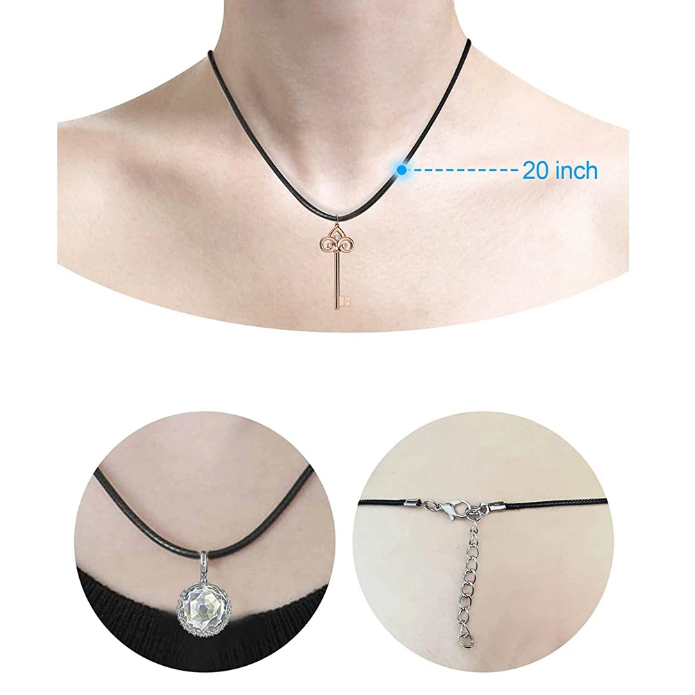 24PCS Cord Necklace, 20 In Waxed Necklace Cords For Pendants, Black String Necklace With Clasp For DIY Jewelry Making Eco-Friend