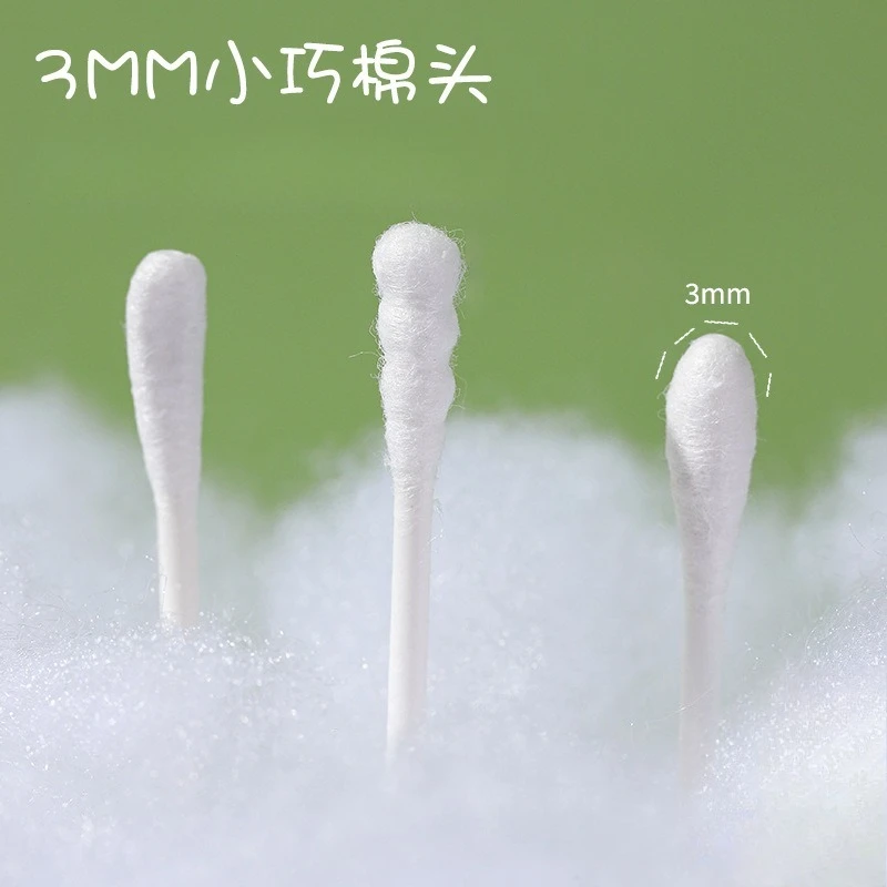 200pcs Disposable White Cotton Swabs Earpick Double-ended Cotton Swabs Women Makeup Lipstik Buds Nose Ear Cleaning Care Tools