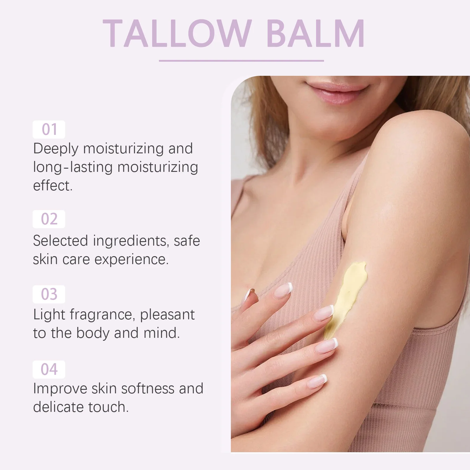 

OCEAURA Lavender Body Nourish Cream Improve Drying Relieve Roughness Brighten Skin Enhance Elasticity Massage Cow Fat Care Cream