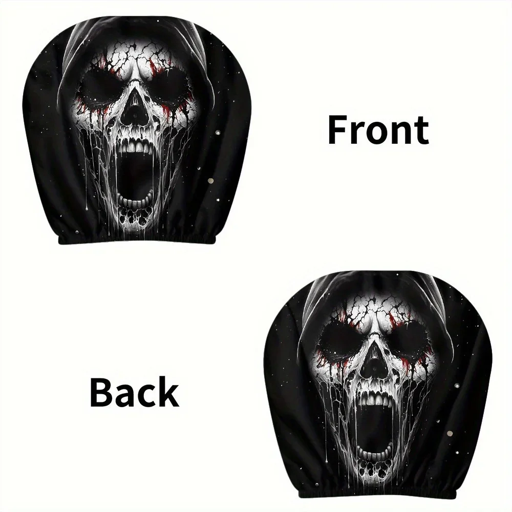2Pcs Cartoon Pattern Double-sided Printed Car Headrest Covers, Stylish and Durable, Interior Decorative Protective Covers