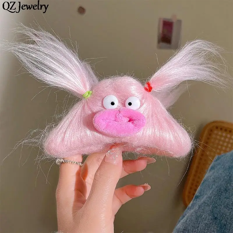 Plüsch schöne hässliche Puppe Haarnadel Wurst Mund Puppe Haar Kralle Clip Haars pangen Pferdes chwanz Halter Mode Foto Requisiten Haarschmuck