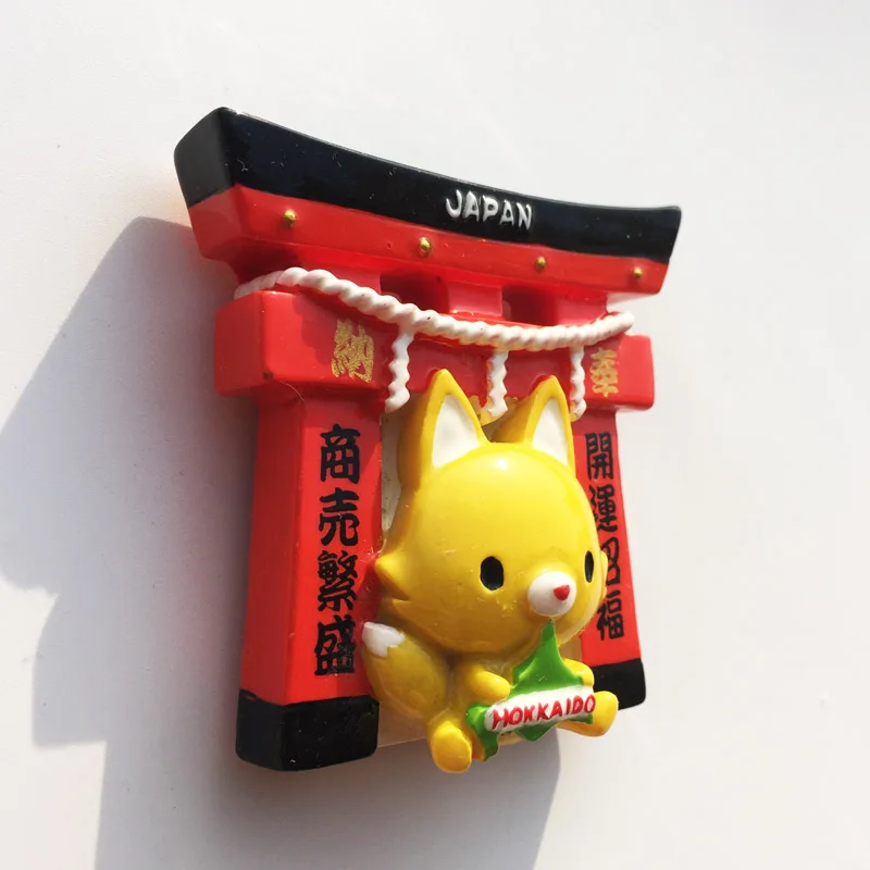 

Fridge magic Japanese shrine mascot design resin refrigerator sticker tourist souvenir message sticker