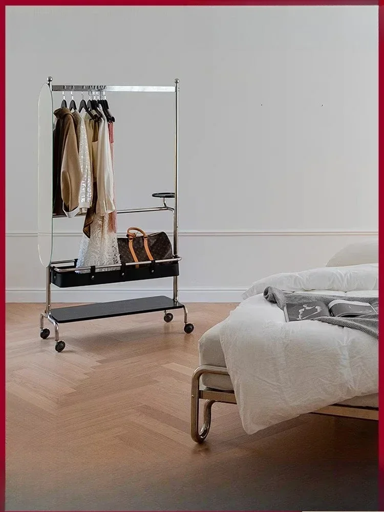 Accompanying hanger with wheels movable, floor-to-ceiling multi-functional storage hanger