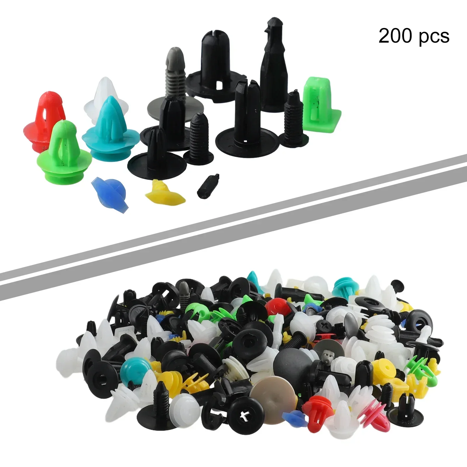 

Car Car Rivet Bumper Door Driver Exterior Fasteners Fender Moulding Parts Pin Plastic 200pcs Replacement Screw