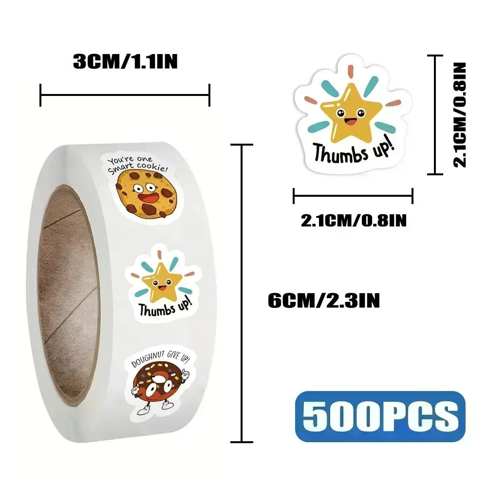 500PCS/Roll Christmas and Halloween Inspirational English Children's Reward Sealing Graffiti Stickers for Bicycle Hand image 2