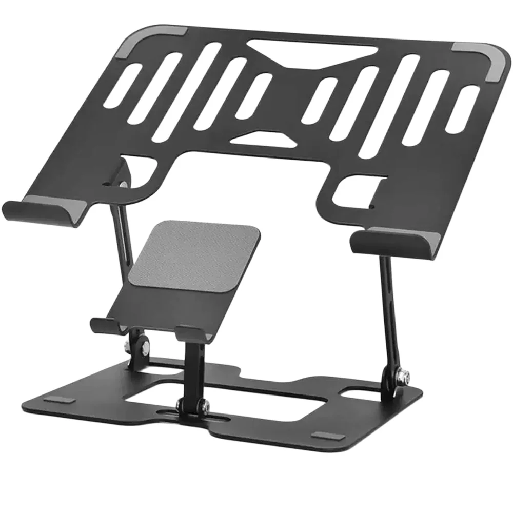 2-in-1 verstellbarer Telefon- und Tablet-Laptop-Ständer aus Metall für iPad Air Pro, MacBook Air/Pro, Dell, HP, Lenovo und andere 10-16 Zoll Laptops, Schreibtisch, faltbar, Halterung,