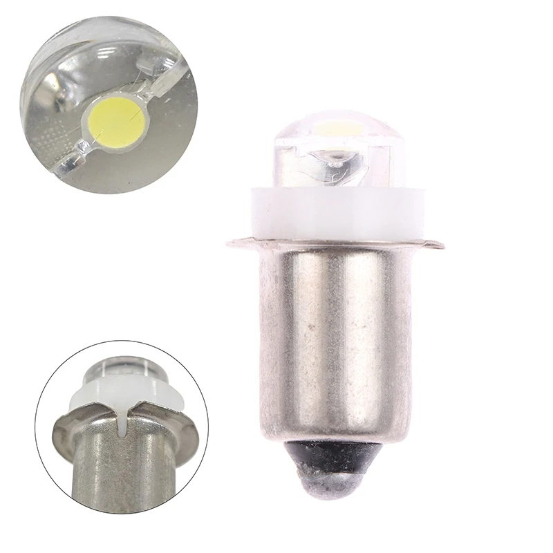 New V-shaped Notch LED Bulb For Focus Flashlight Replacement Bulb P13.5S PR2 1W Led Torch Work Light Lamp DC 2.2-2.5V White 1pc