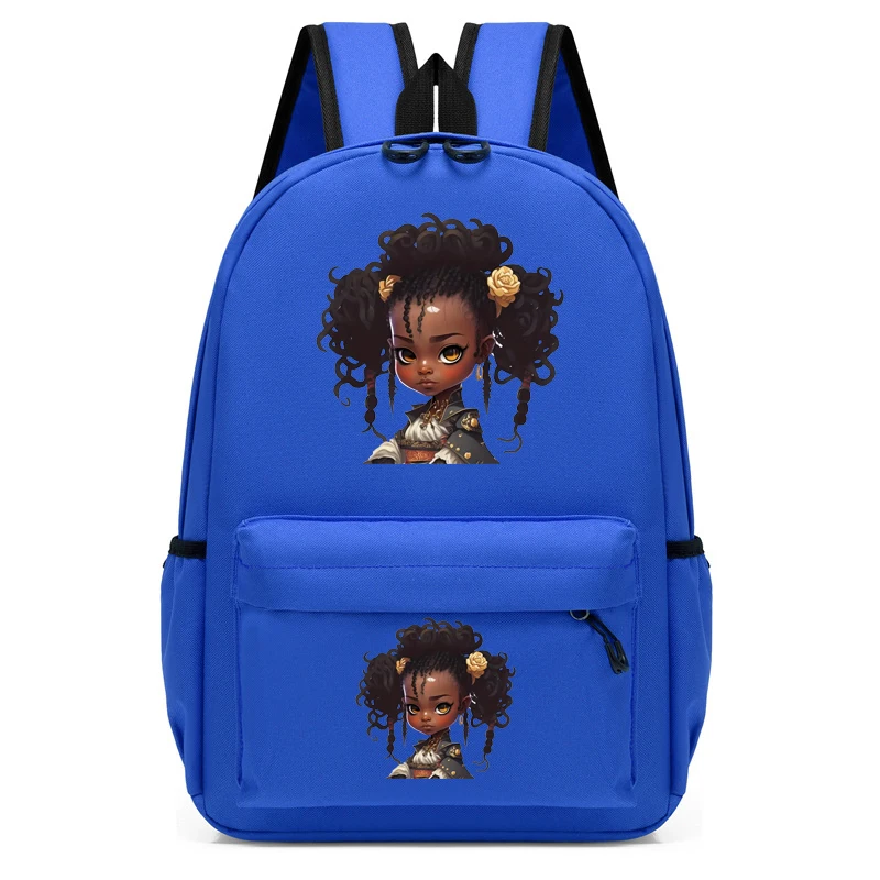 Kinder Rucksack Samurai schwarz lockiges Mädchen Rucksack Kindergarten Schult asche Kinder schöne Afro Mädchen Bücher tasche Reise Schult aschen