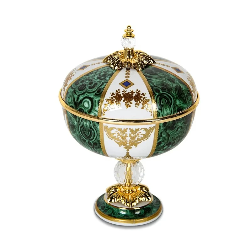 

Commercial family clock porcelain teapot antique interior decoration, ceramic vase green candy fruit bowl