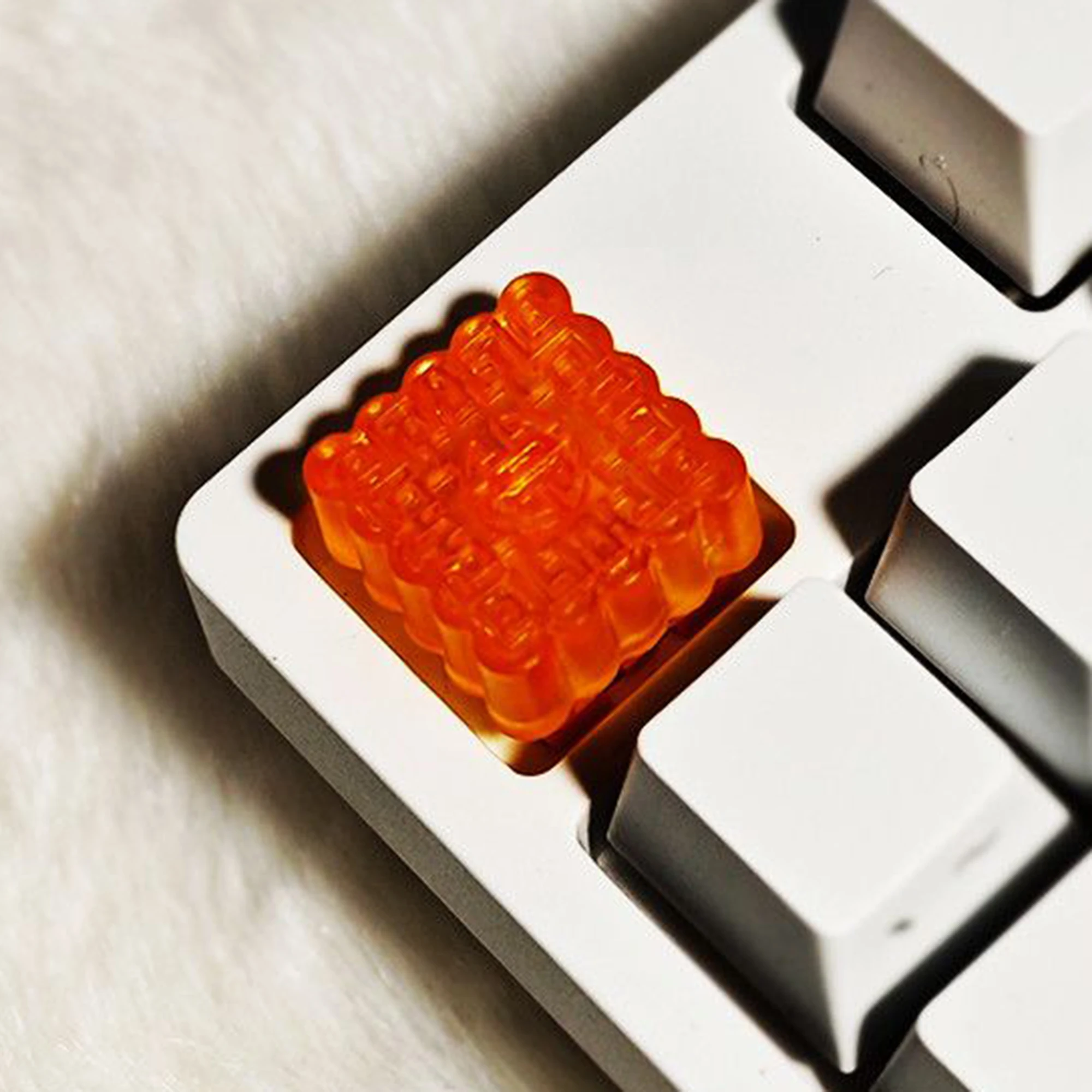 1pcs 4pcs Mooncake Theme Food Keycap Resin Shine Through Personalized Cute Custom Keycaps for MX Mechanical Keyboards