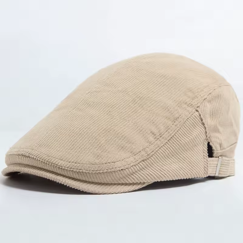 Men Fashion Corduroy Beret Spring Autumn Thick Warm Women's Flat Hat Vintage Casual Newsboy Cap Unisex Fashion Front Back Wear - Image 14