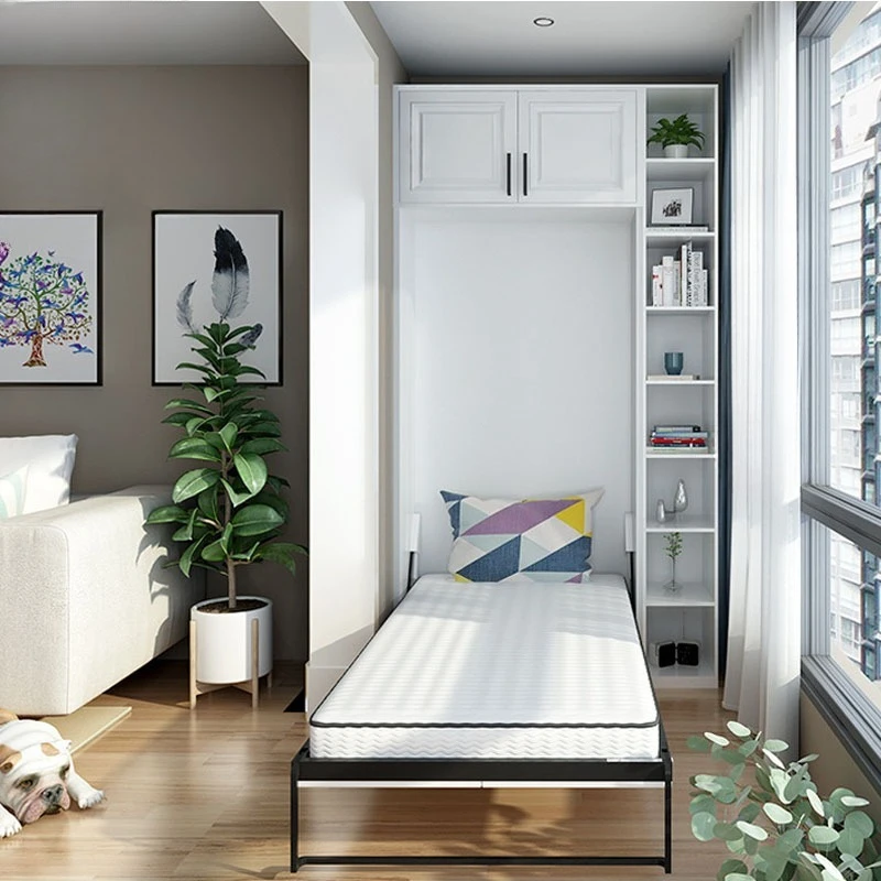 

Small Apartment Living Room Balcony Invisible Bed Is Turned Over Wardrobe Integrated Is Turned Over Folding Wall Bed