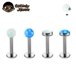 G23 Titanyum Opal Piercing 16G İç Dişli 3/4/5mm Labret Endüstriyel Kulak Tragus Piercing Burun Dudak İmplant Sınıf göbek takısı