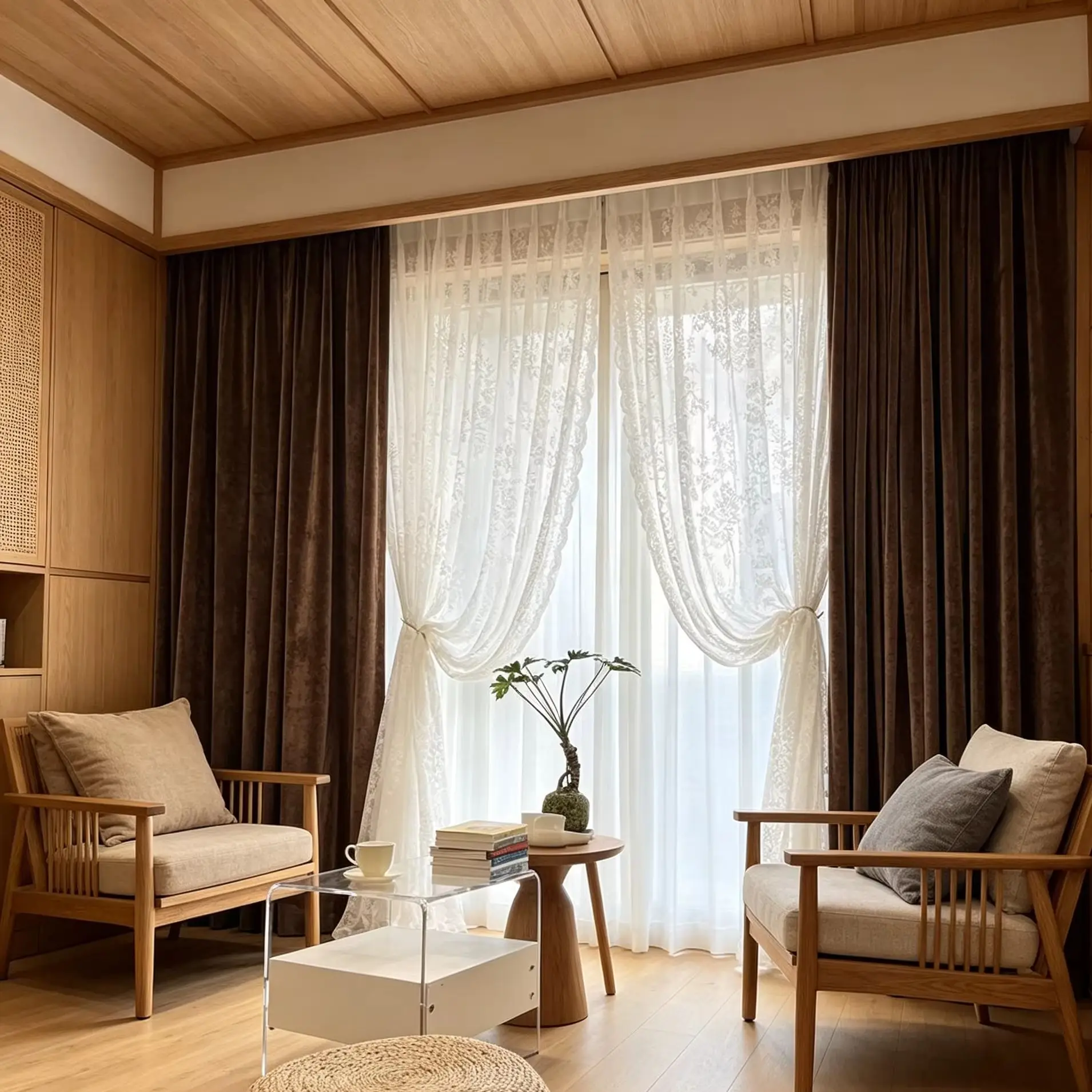 Thick Ice Floss Blackout Curtains European Retro Luxury Custom Size Hair Ball Lace for Living Dining Bedroom Elegant Decor