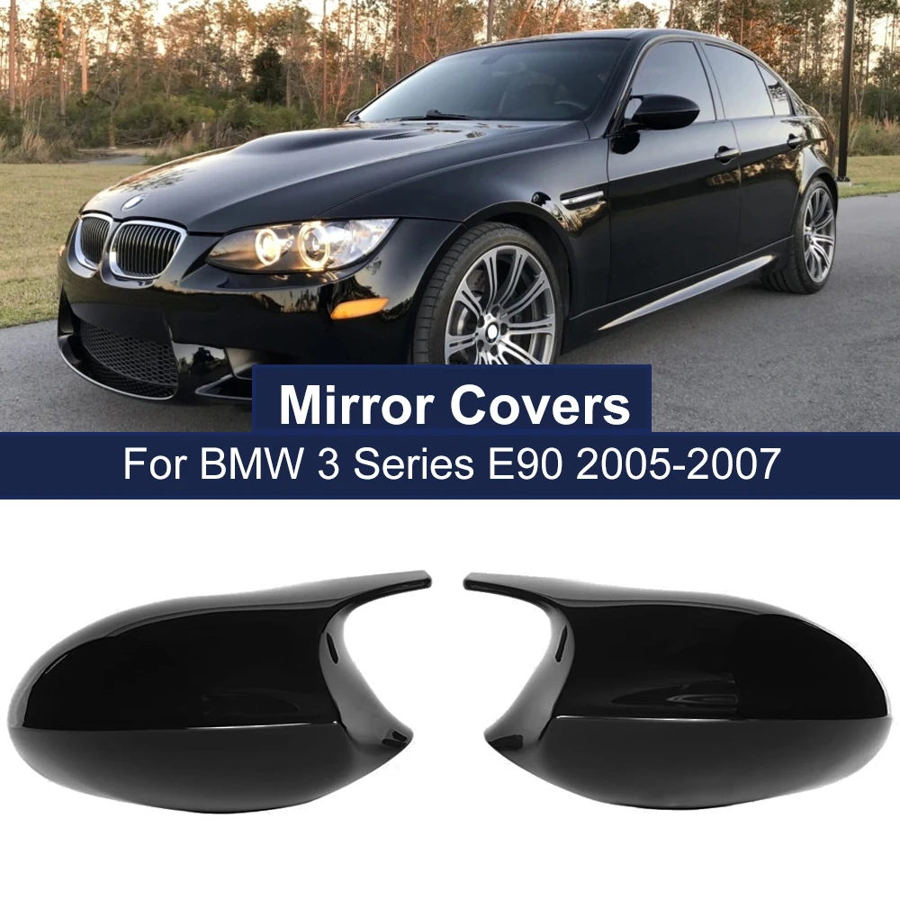 

One Pair Glossy Black Carbon Fiber Rearview Wing Mirror Covers For BMW 1 3 Series E90 E91 E92 E93 E81 E87 E82 E88