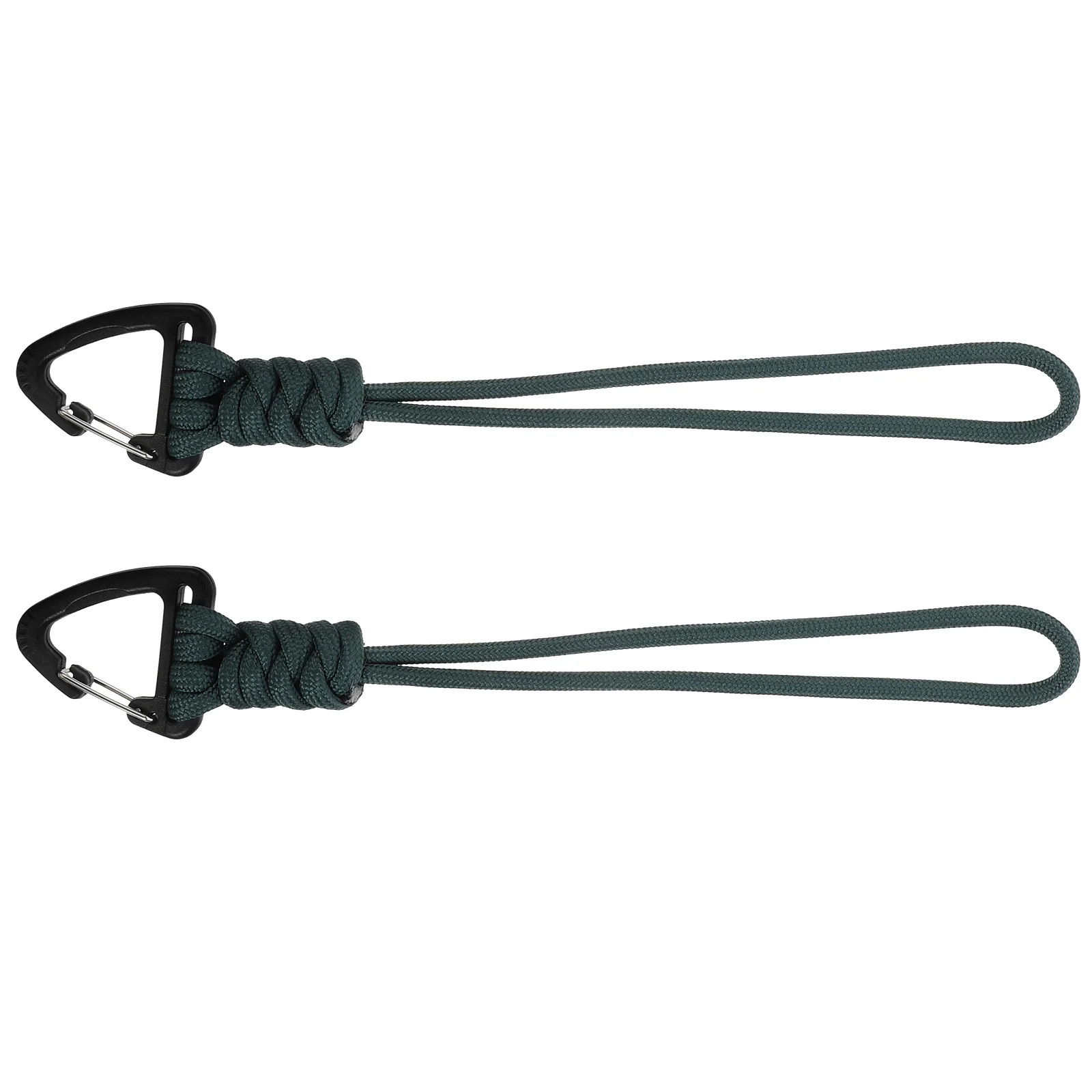 

2 Pcs Keychain Camo Lanyard Carabiner Hand Woven Tool Ring Hook Camping Strap Polyester Multifunctional