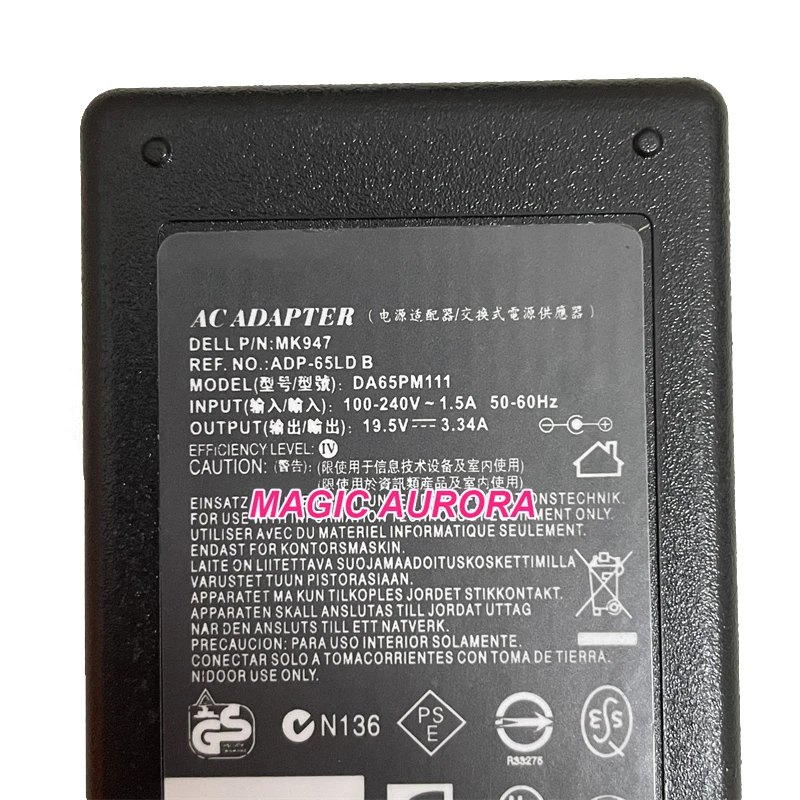 Genuine DA90PM111 65W Charger 19.5V 3.34A Laptop Adapter For DELL Vostro 15 3561 3562 3565 3568 5370 XPS 13 9333 3572 3578 5568