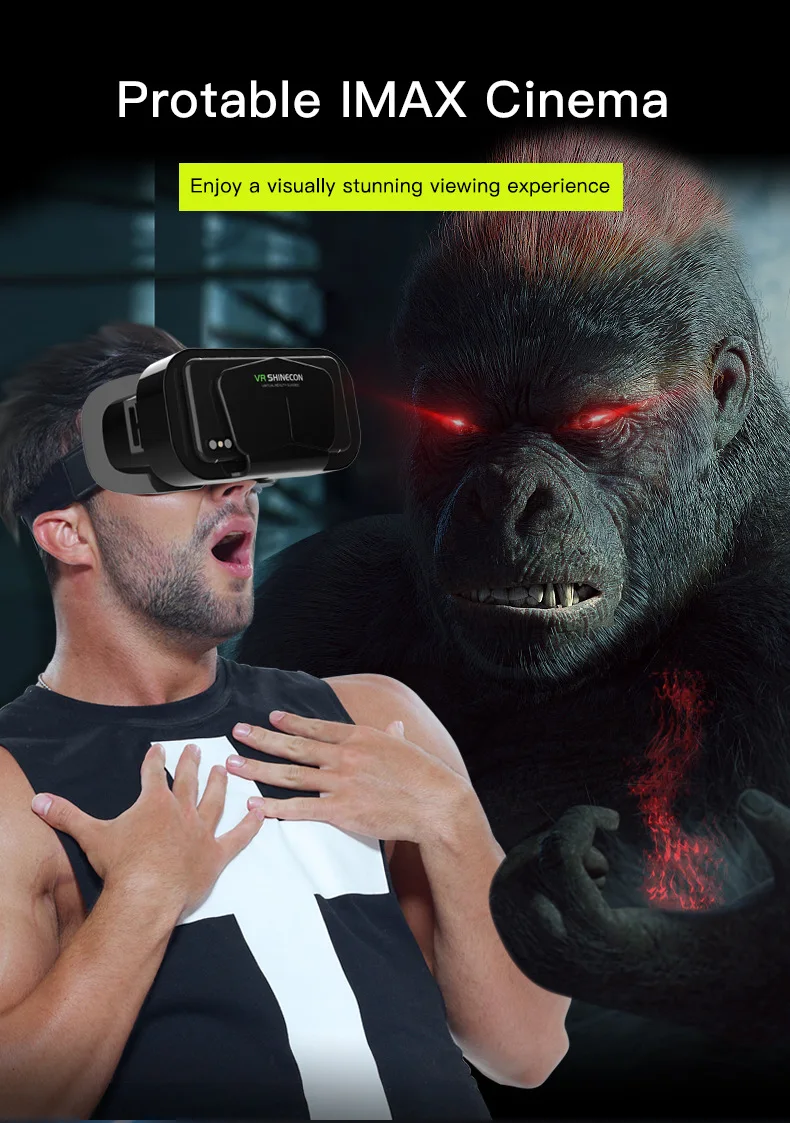 3D-Virtual-Reality-VR-Brille für Telefon, mobile Smartphones, 7-Zoll-Headset, Helm, Spiel mit echter Viar-Brille, Objektive für Mobilgeräte – Detail 3