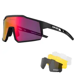 Kapvoe Cycling Glasses Road Cycling Goggles Outdoor UV400 Sunglasses Sports Protection MTB Road Mountain Bicycle Drive 4lens