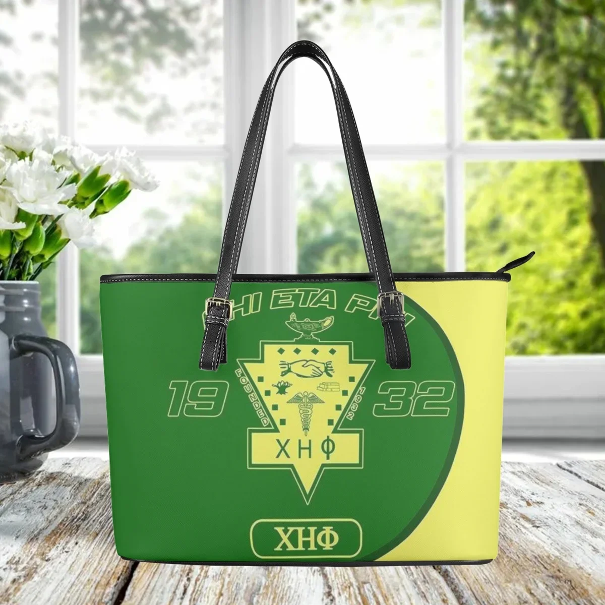 

Chi Eta Phi Sorority Luxury Shoulder Bag Top Handle Fashion Small Handbag Girls Messenger Bag Travel Casual Underarm Bag Female